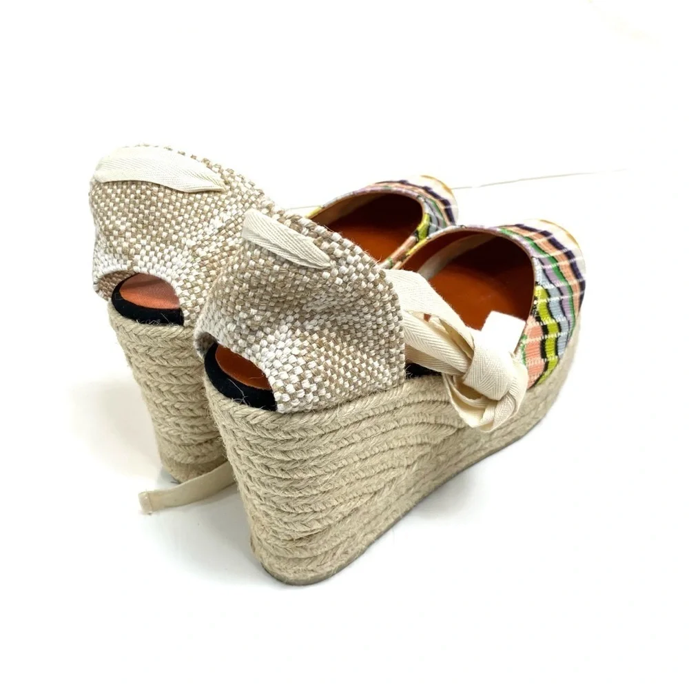 Castaner Missoni Zigzag Knit Lace up Ankle Espadrilles Sandals Size 41 / US 11